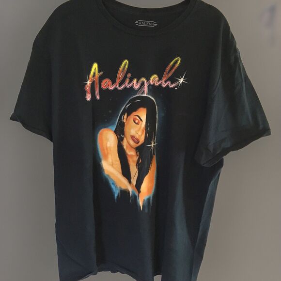 BIG & TALL Aaliyah Graphic TShirt Size 2XL Black GUC - Picture 1 of 5